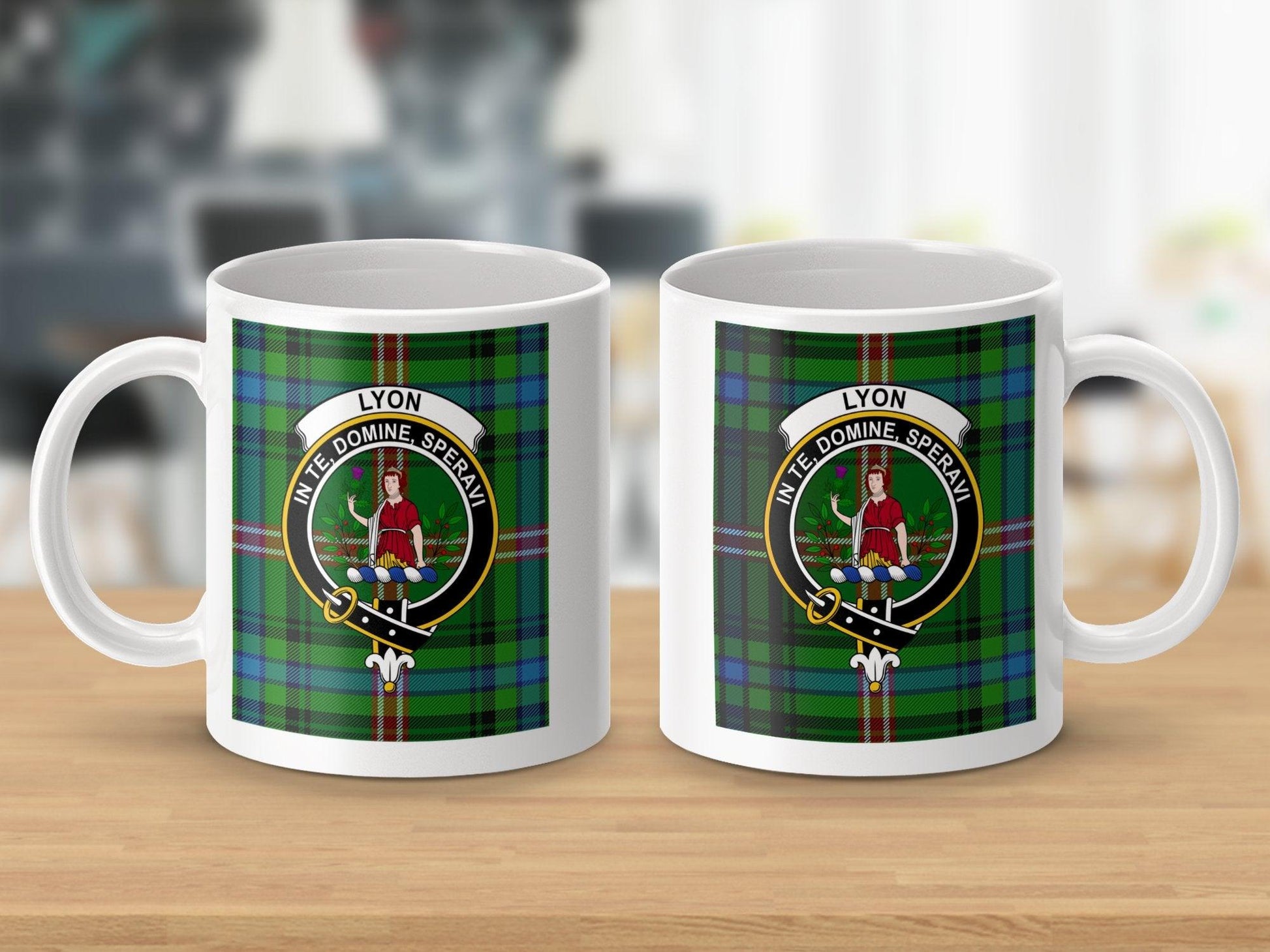 Scottish Clan Lyon Tartan Plaid Crest Design Mug - Living Stone Gifts