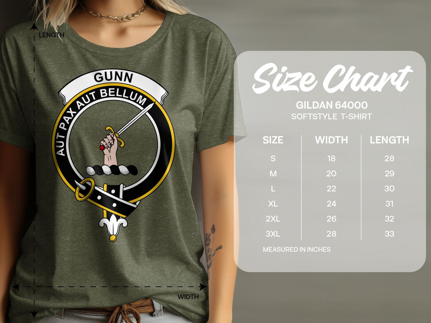 Gunn Scottish Clan Crest Highland Games T-Shirt - Living Stone Gifts