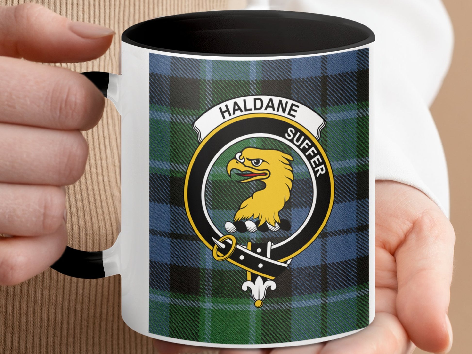 Clan Haldane Scottish Tartan Crest Design Mug - Living Stone Gifts