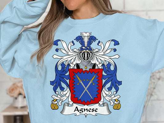 Agnese Family Crest Italian Surname T-Shirt, Sweatshirt, Hoodie