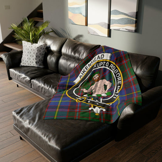 Aikenhead Clan Crest Scottish Tartan Blanket