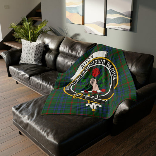 Ainslie Clan Crest Scottish Tartan Blanket