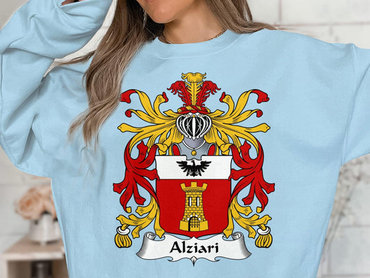 Alziari Family Crest Italian Heritage T-Shirt, Sweatshirt, Hoodie, Unisex Apparel