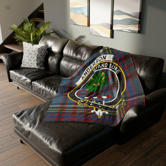 Anderson Clan Crest Scottish Tartan Blanket