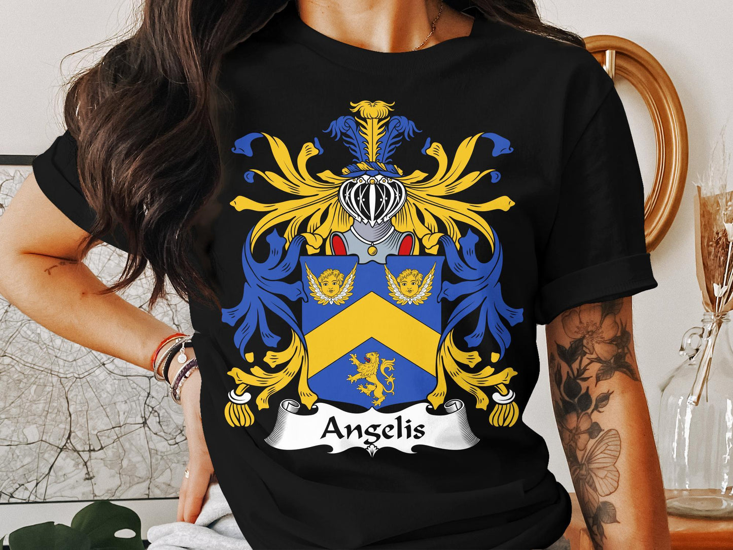 Angelis Family Crest Italian Heritage Graphic Tee, Hoodie, Sweatshirt