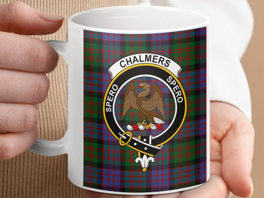 Clan Chalmers Scottish Tartan Crest Mug - Living Stone Gifts