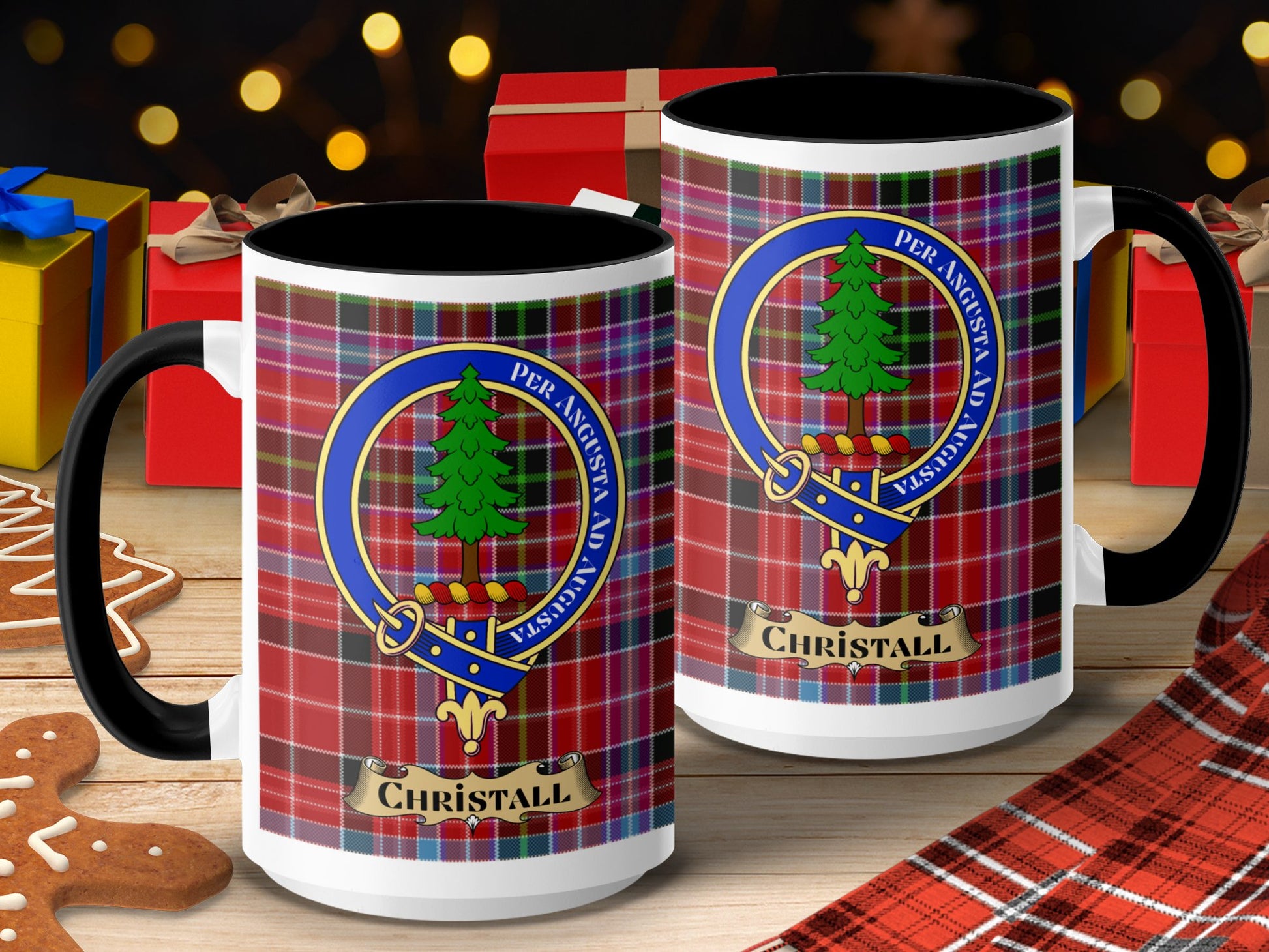 Clan Chrystall Scottish Tartan Crest Mug - Living Stone Gifts