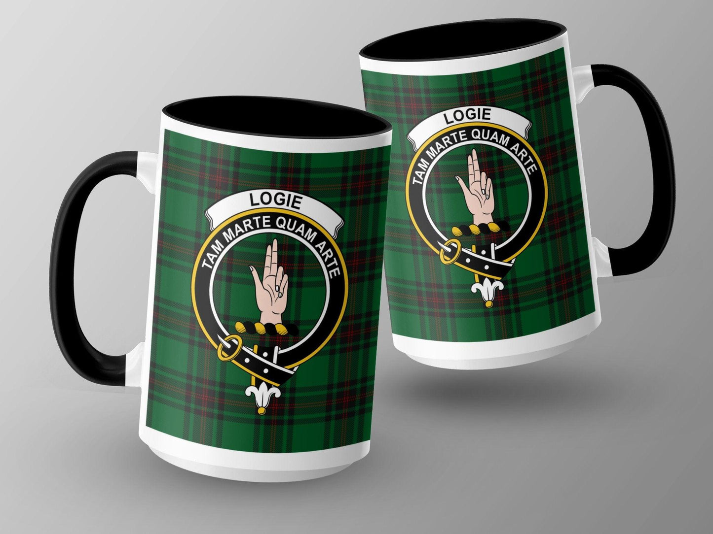 Scottish Clan Logie Tartan Crest Plaid Design Mug - Living Stone Gifts