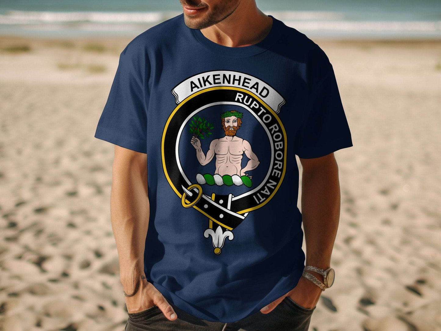 Aikenhead Scottish Clan Emblem Design Highland Games T-Shirt - Living Stone Gifts