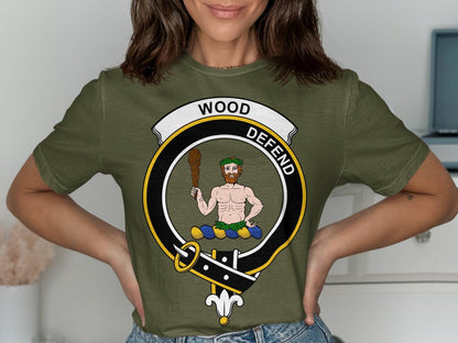 Clan Wood Crest Defend Scottish Highland Games T-Shirt - Living Stone Gifts