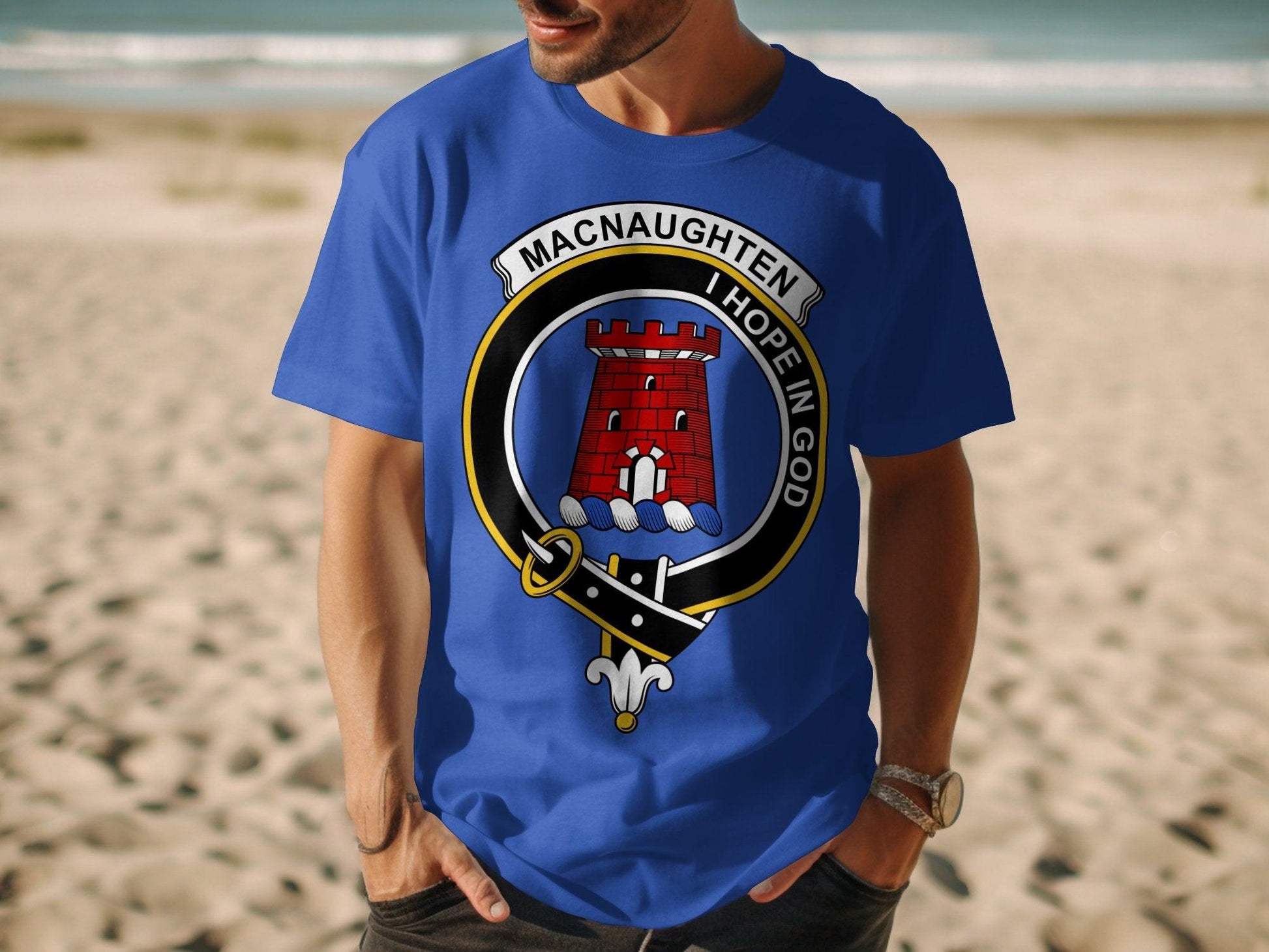 Scottish Clan Macnaughten Crest Highland Games T-Shirt - Living Stone Gifts