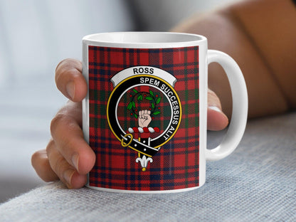 Ross Clan Crest Tartan Mug Traditional Scottish Mug - Living Stone Gifts