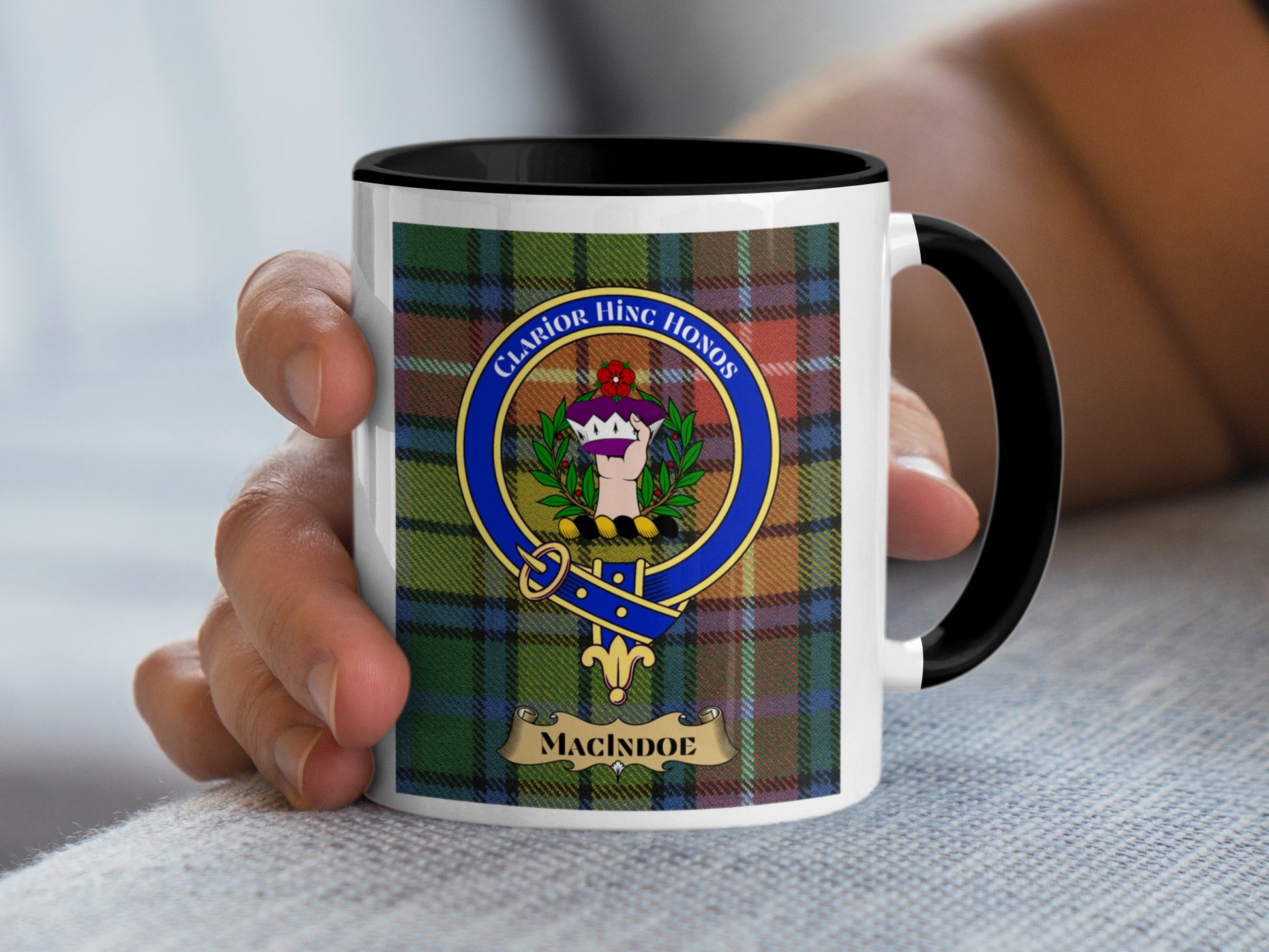 Clan Macindoe Crest Badge Tartan Clan Macindoe Mug - Living Stone Gifts