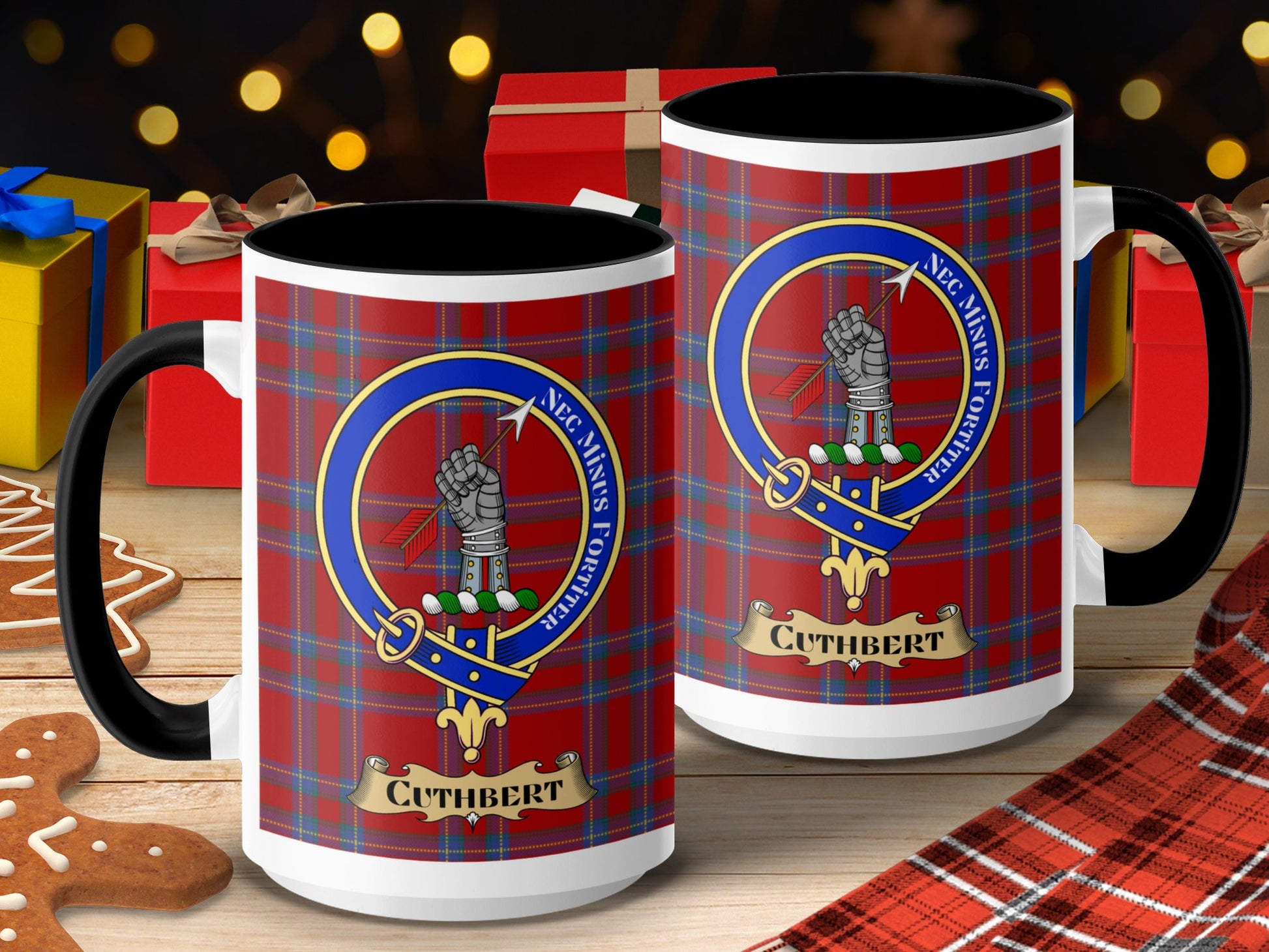 Clan Cuthbert Scottish Tartan Crest Badge Mug - Living Stone Gifts