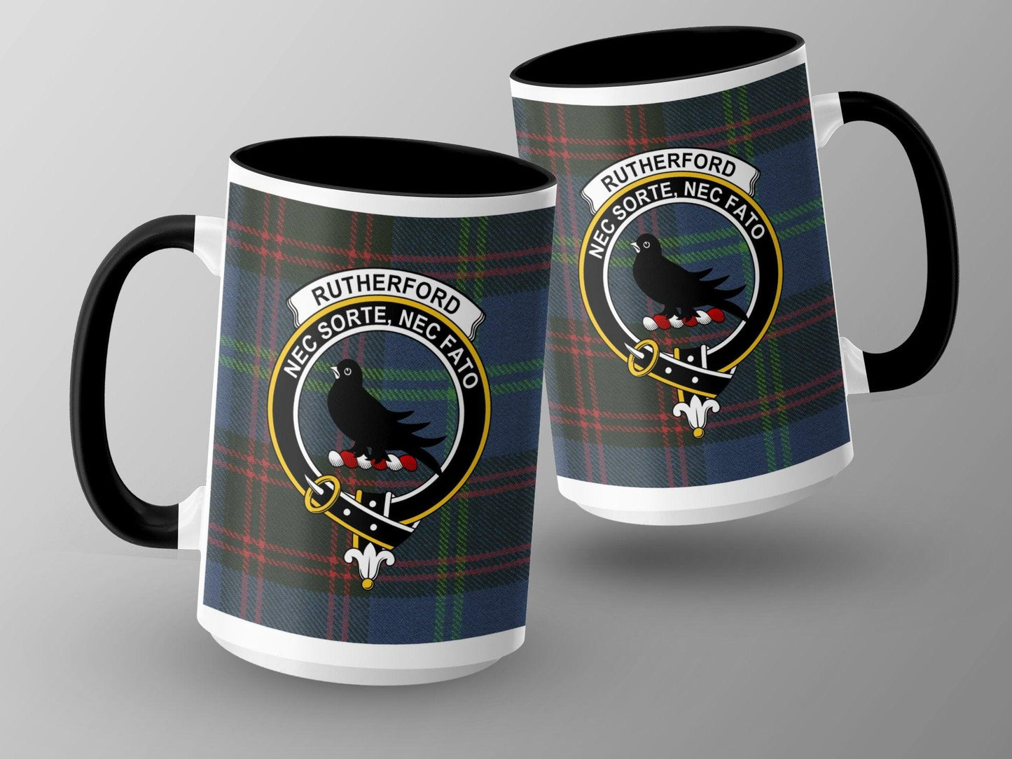 Rutherford Scottish Clan Crest Tartan Mug - Living Stone Gifts