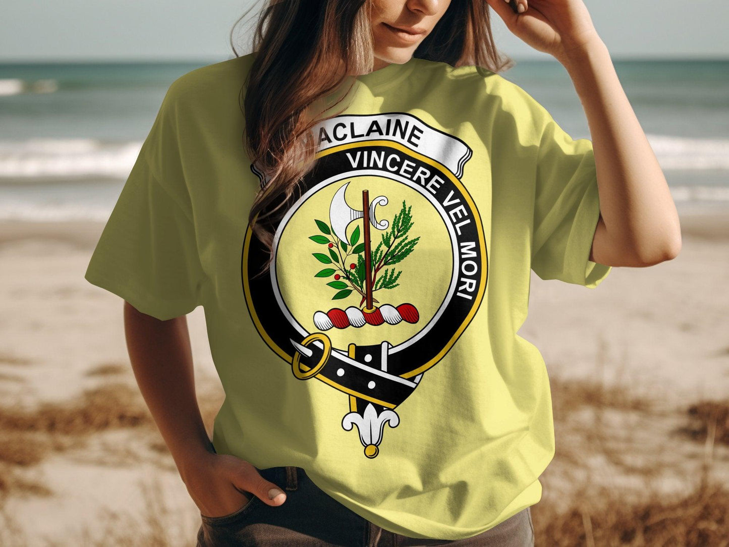 Maclaine Scottish Clan Crest Highland Games T-Shirt - Living Stone Gifts