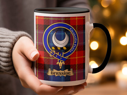 Clan Burnside Scottish Tartan Coat of Arms Mug - Living Stone Gifts