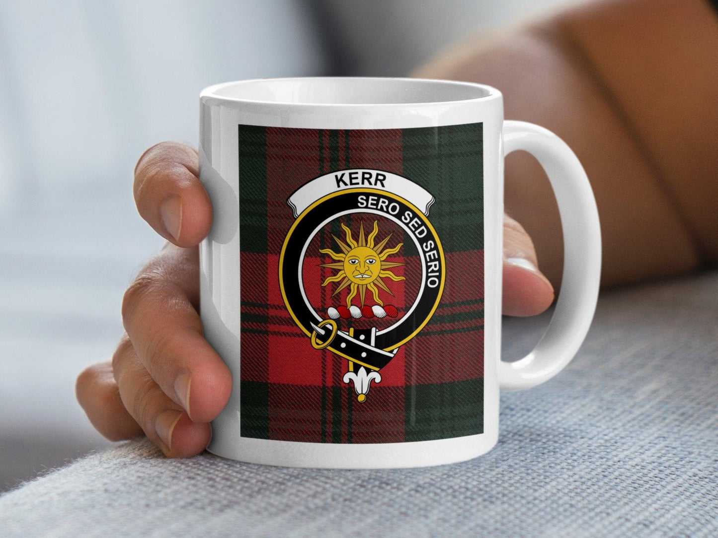 Scottish Kerr Clan Crest Tartan Plaid Mug - Living Stone Gifts