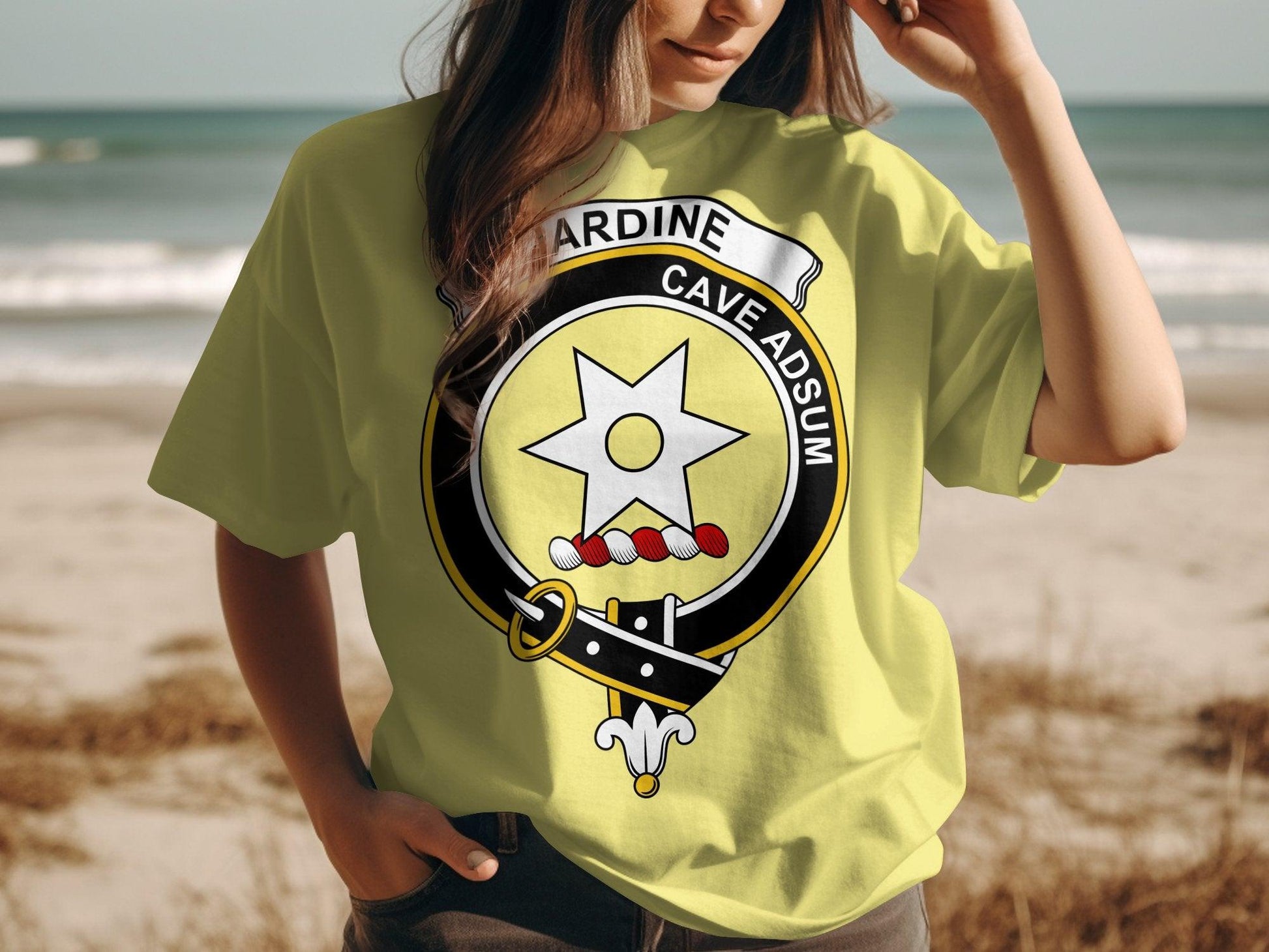 Scottish Clan Crest T-Shirt with Jardine Family Emblem - Living Stone Gifts
