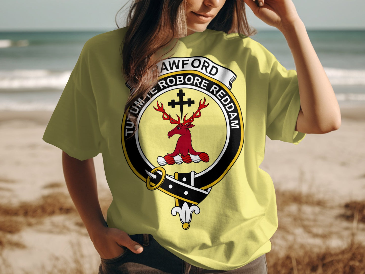 Crawford Scottish Clan Crest Highland Games T-Shirt - Living Stone Gifts