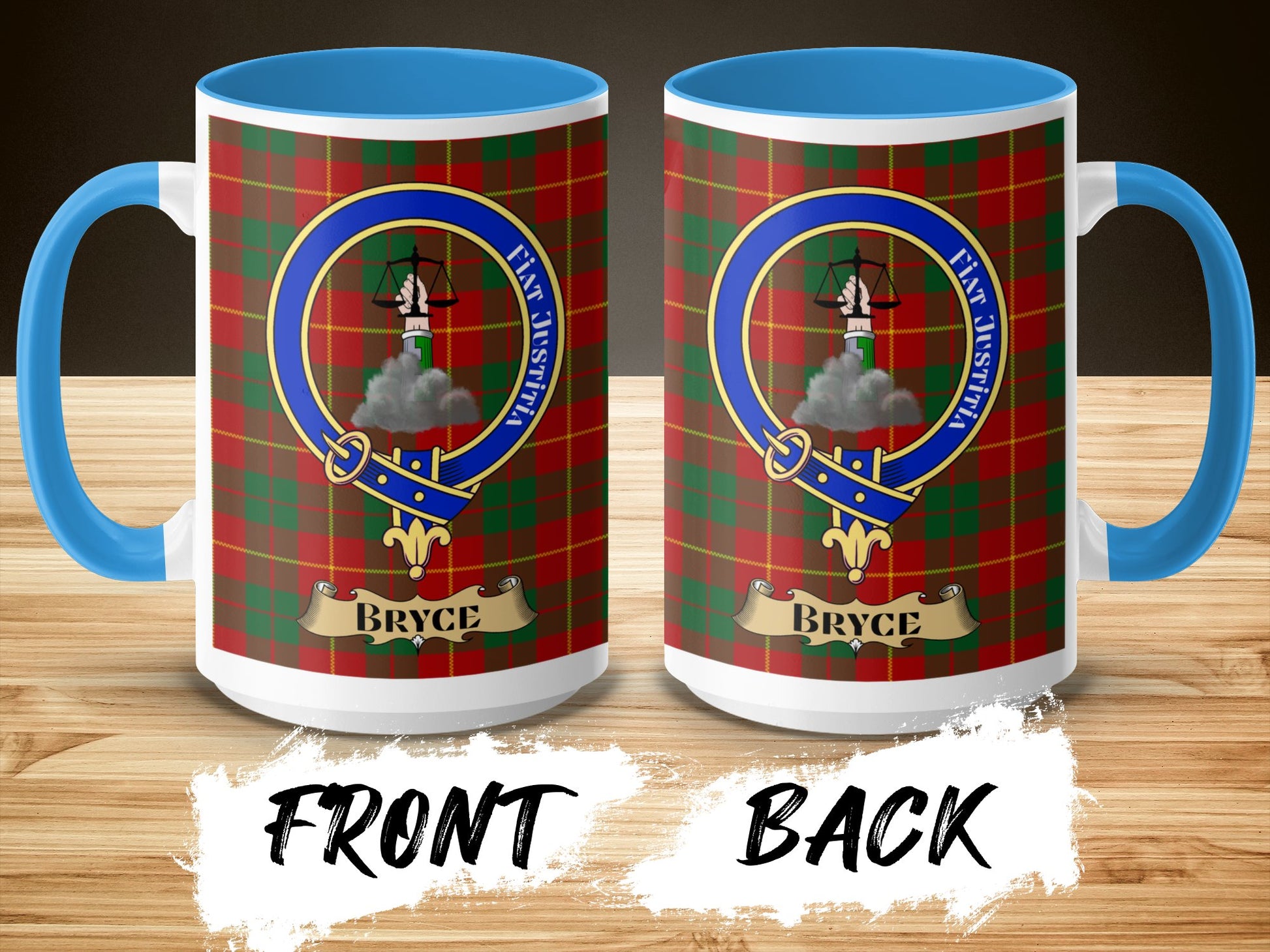 Clan Crest Tartan Pattern Personalized Mug - Living Stone Gifts