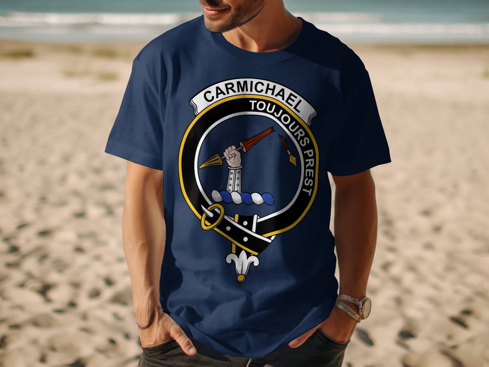Carmichael Scottish Clan Crest Highland Games T-Shirt - Living Stone Gifts
