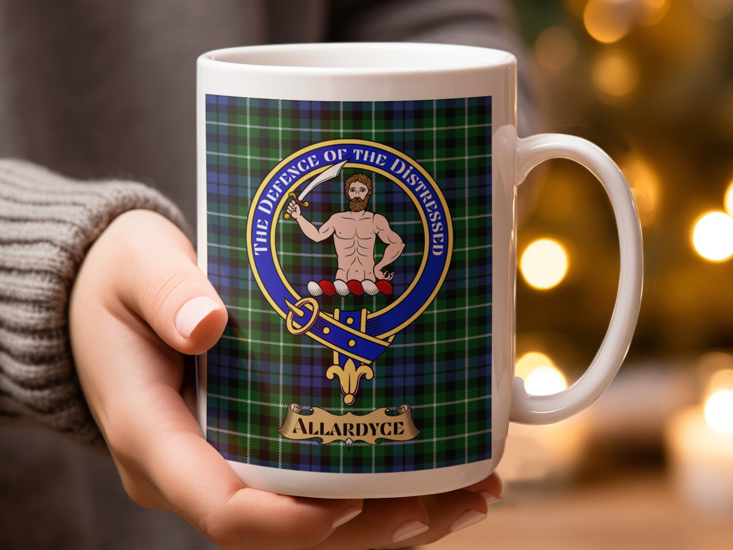 Scottish Clan Allardyce Crest Tartan Design Mug - Living Stone Gifts