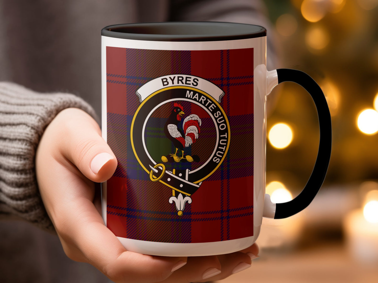 Bold Scottish Tartan Design With Rooster Crest Mug - Living Stone Gifts