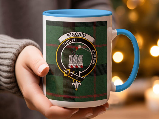 Scottish Clan Kincaid Tartan Crest Plaid Gift Mug - Living Stone Gifts