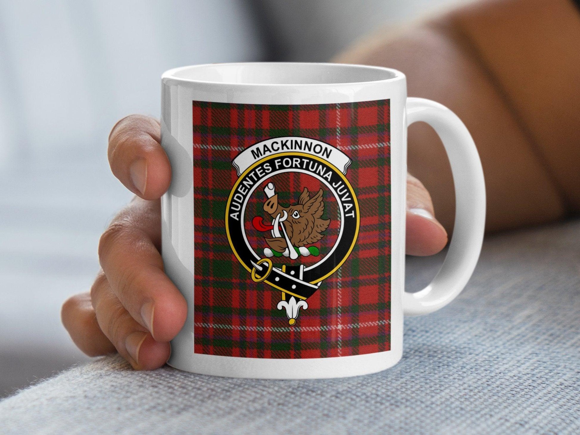 Scottish Clan Mackinnon Tartan Plaid Crest Design Mug - Living Stone Gifts
