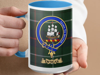 Duncan Tartan Clan Badge with Ship Design Mug - Living Stone Gifts