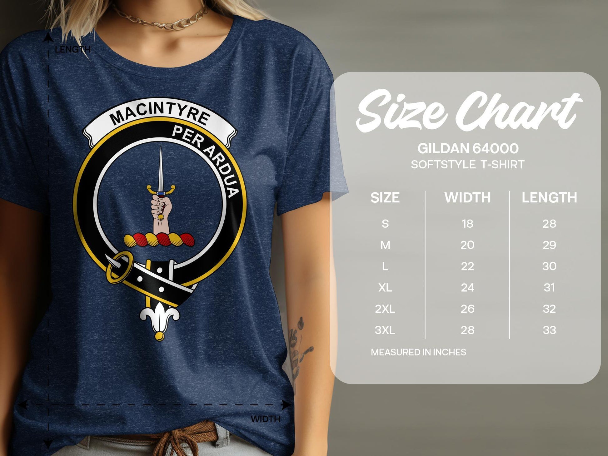 Clan Macintyre Crest Hand Holding Sword T-Shirt - Living Stone Gifts