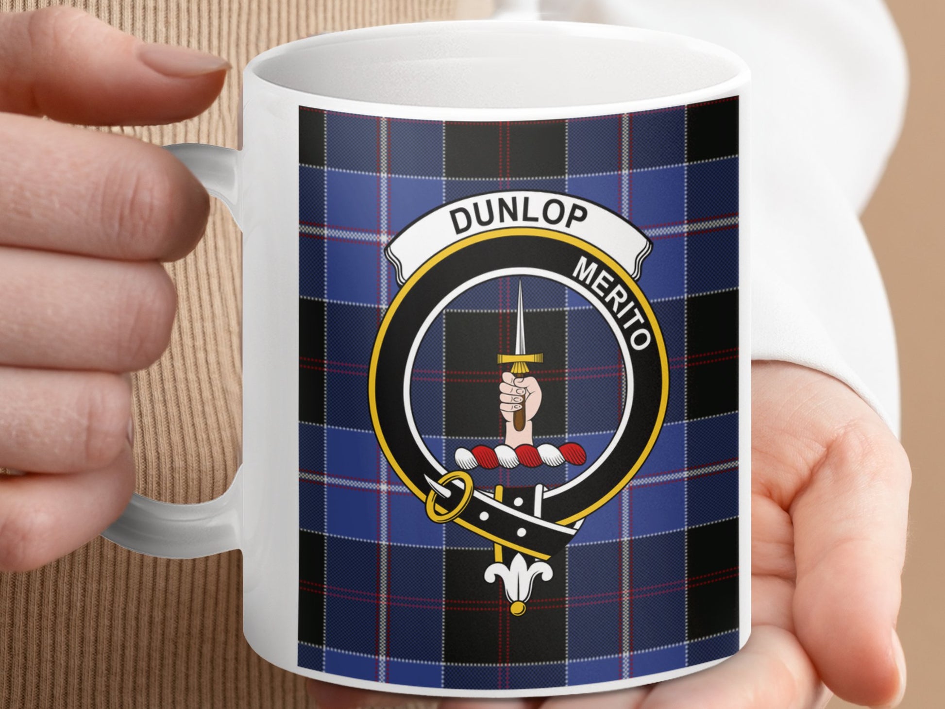 Dunlop Merito Scottish Tartan Crest Mug - Living Stone Gifts