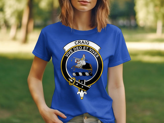 Craig Clan Crest Scottish Tradition T-shirt | Knight Horse Emblem Apparel