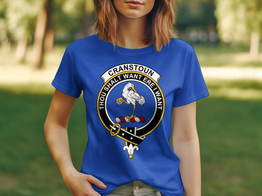 Cranston Clan Crest T-Shirt, Scottish Surname Heritage Apparel