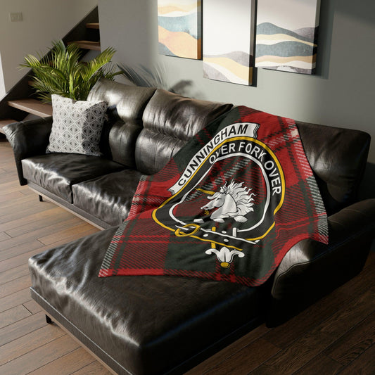 Cunningham Clan Tartan Blanket | Scottish Clan Crest Plaid Throw