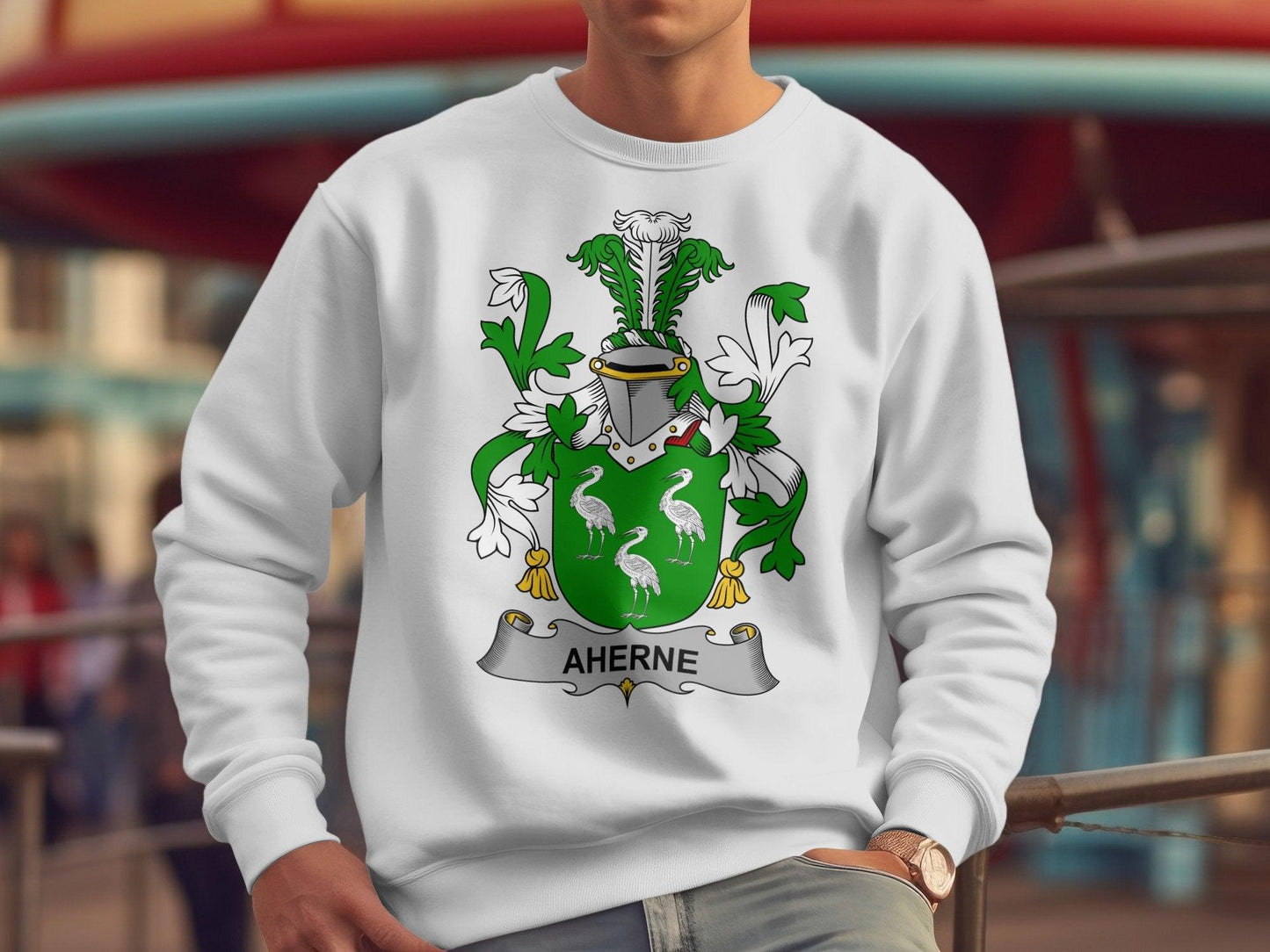 Custom Ahern Family Crest T-Shirt, Unisex Irish Heritage Apparel