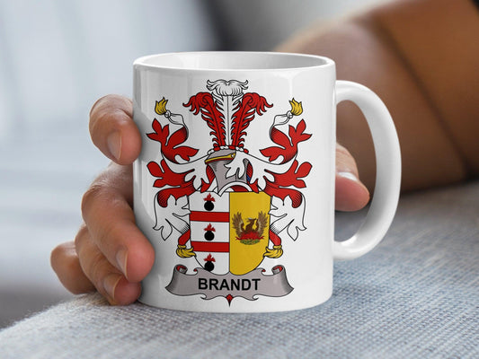 Custom Brandt Crest Mug - Family Heritage Danish Surname Gift