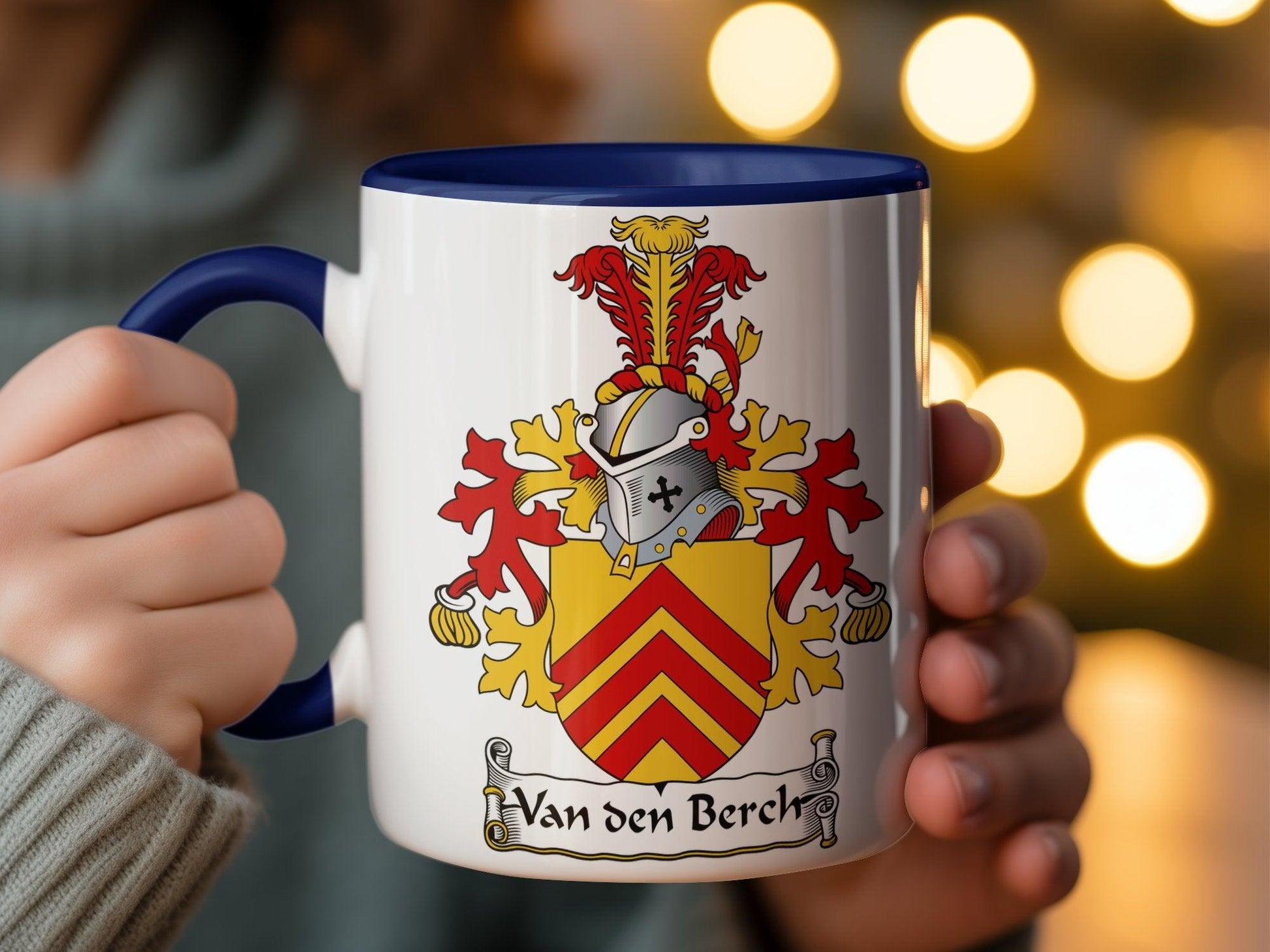 Custom Heraldic Mug with Van den Bergh Family Crest - Unique Gift