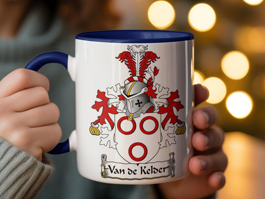 Custom Heraldic Shield Mug - Van de Keizer Family Crest Coffee Cup