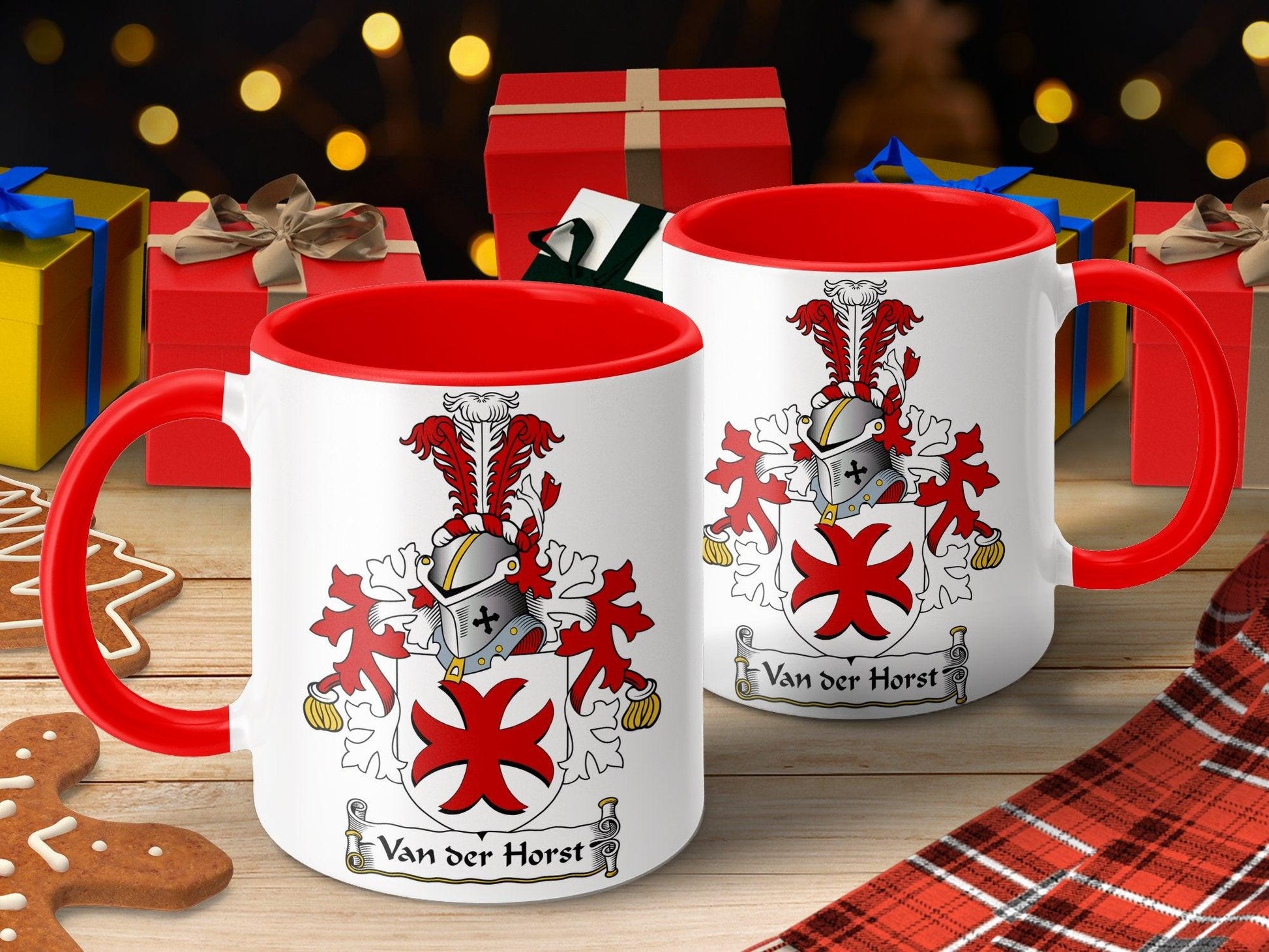 Custom Van der Horst Family Crest Mug, Personalized Heraldry Coffee Cup