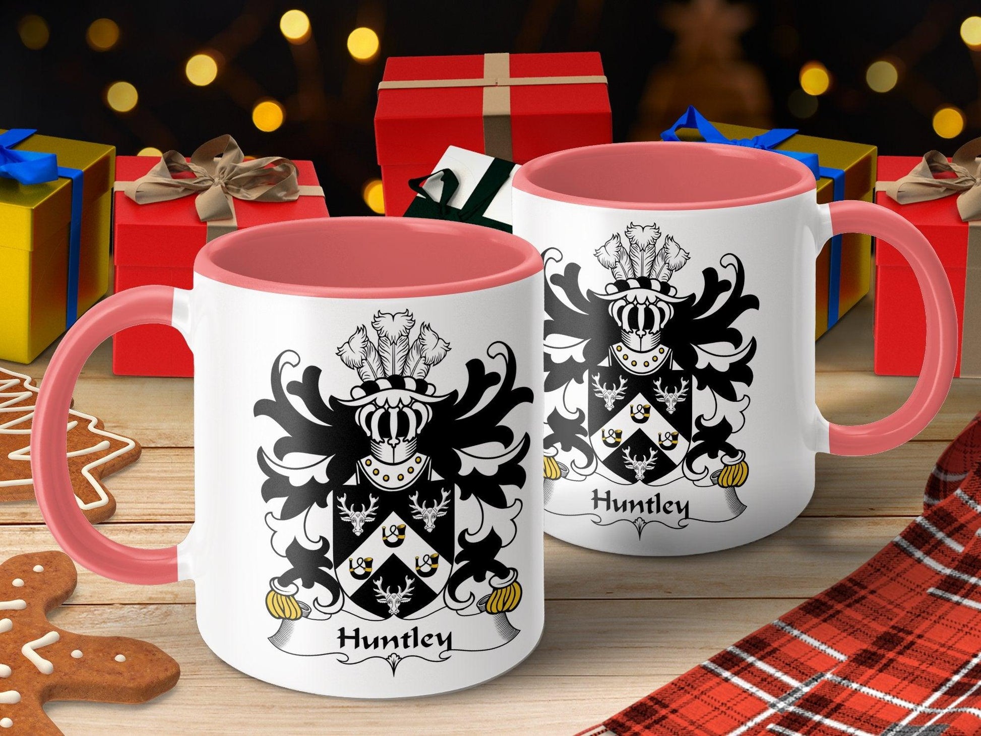 Custom Welsh Huntley Family Crest Mug, Coat of Arms Coffee Cup Gift