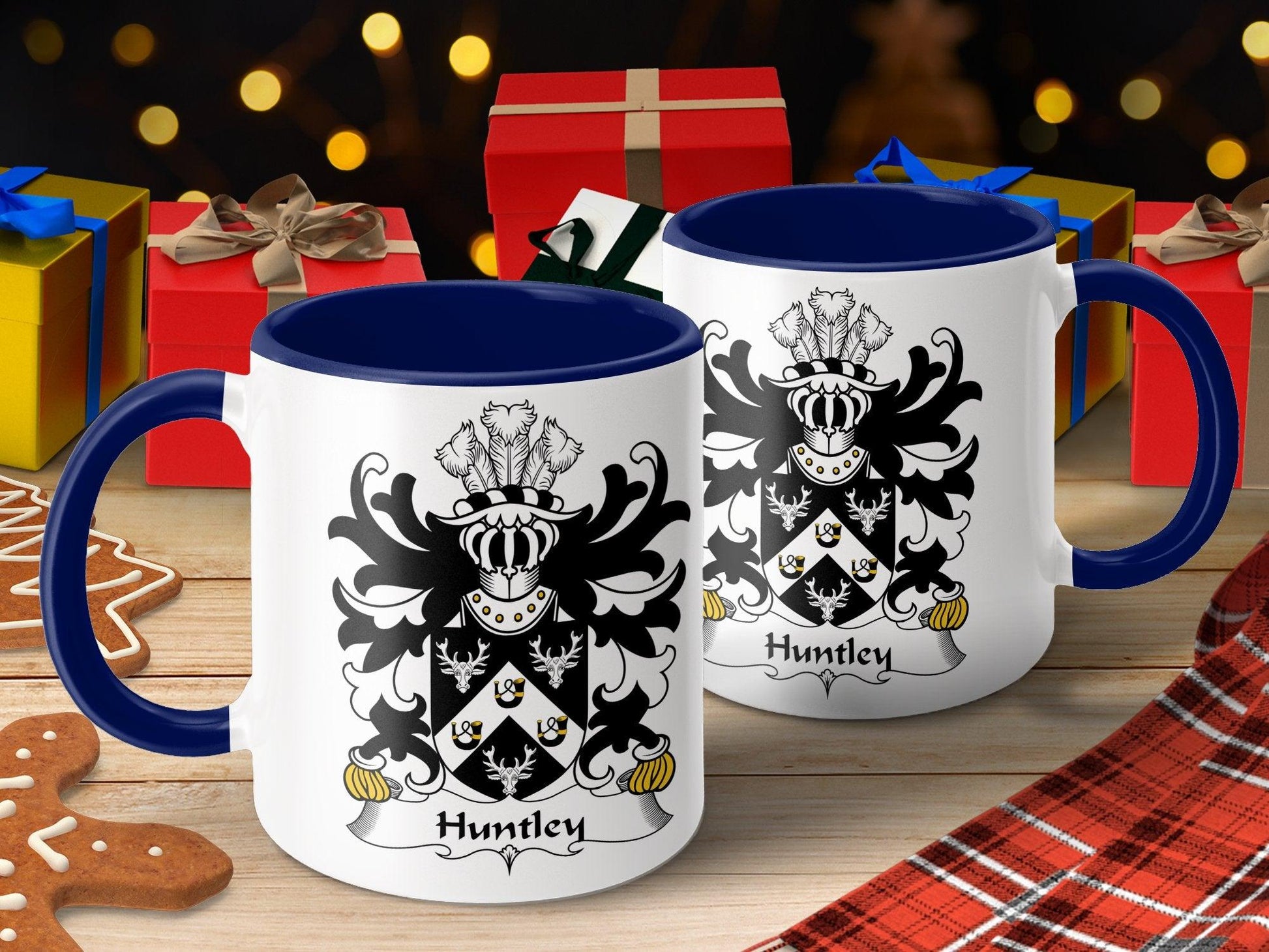 Custom Welsh Huntley Family Crest Mug, Coat of Arms Coffee Cup Gift