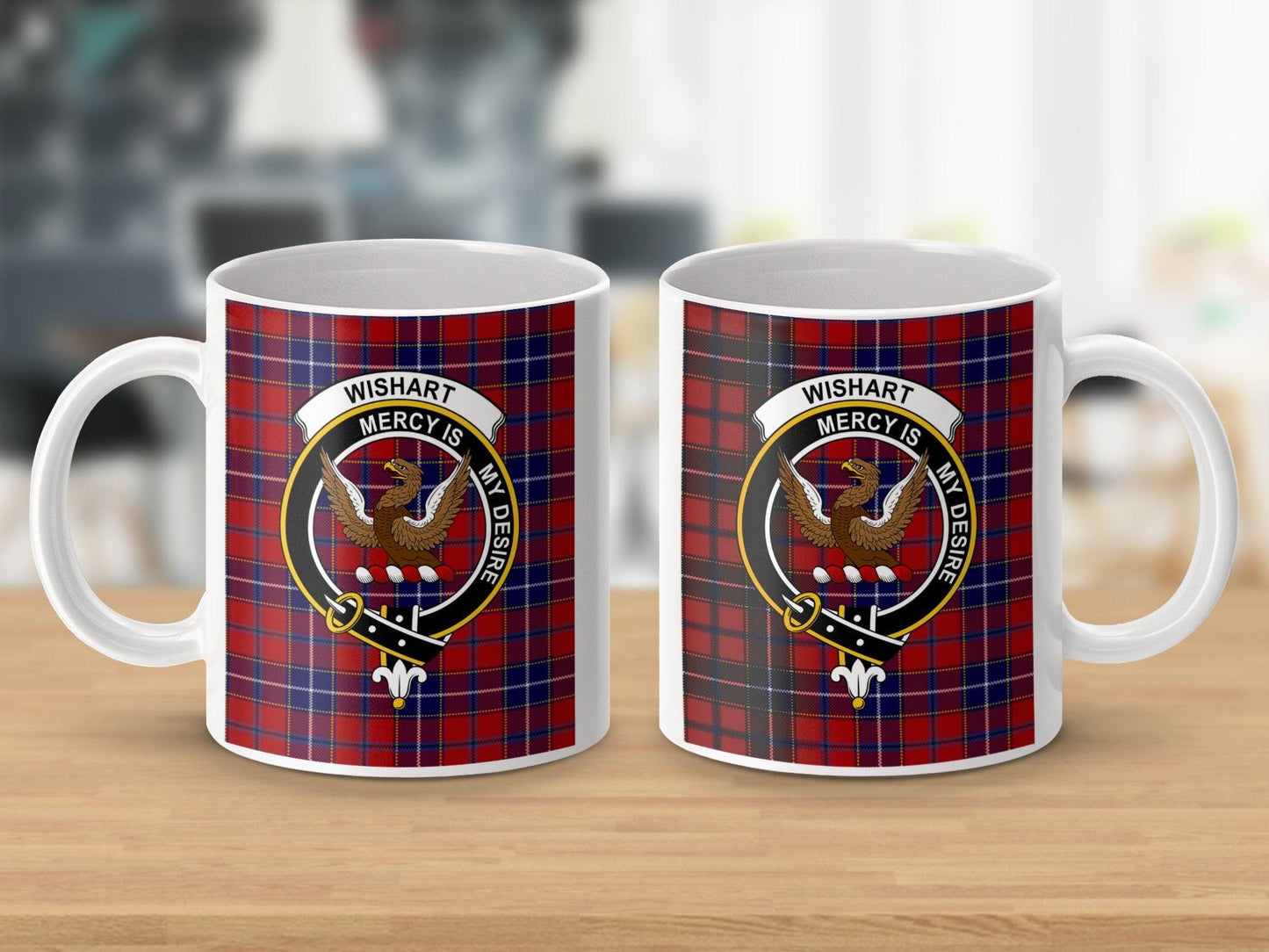 Wishart Clan Crest Tartan Scottish Heritage Mug - Living Stone Gifts