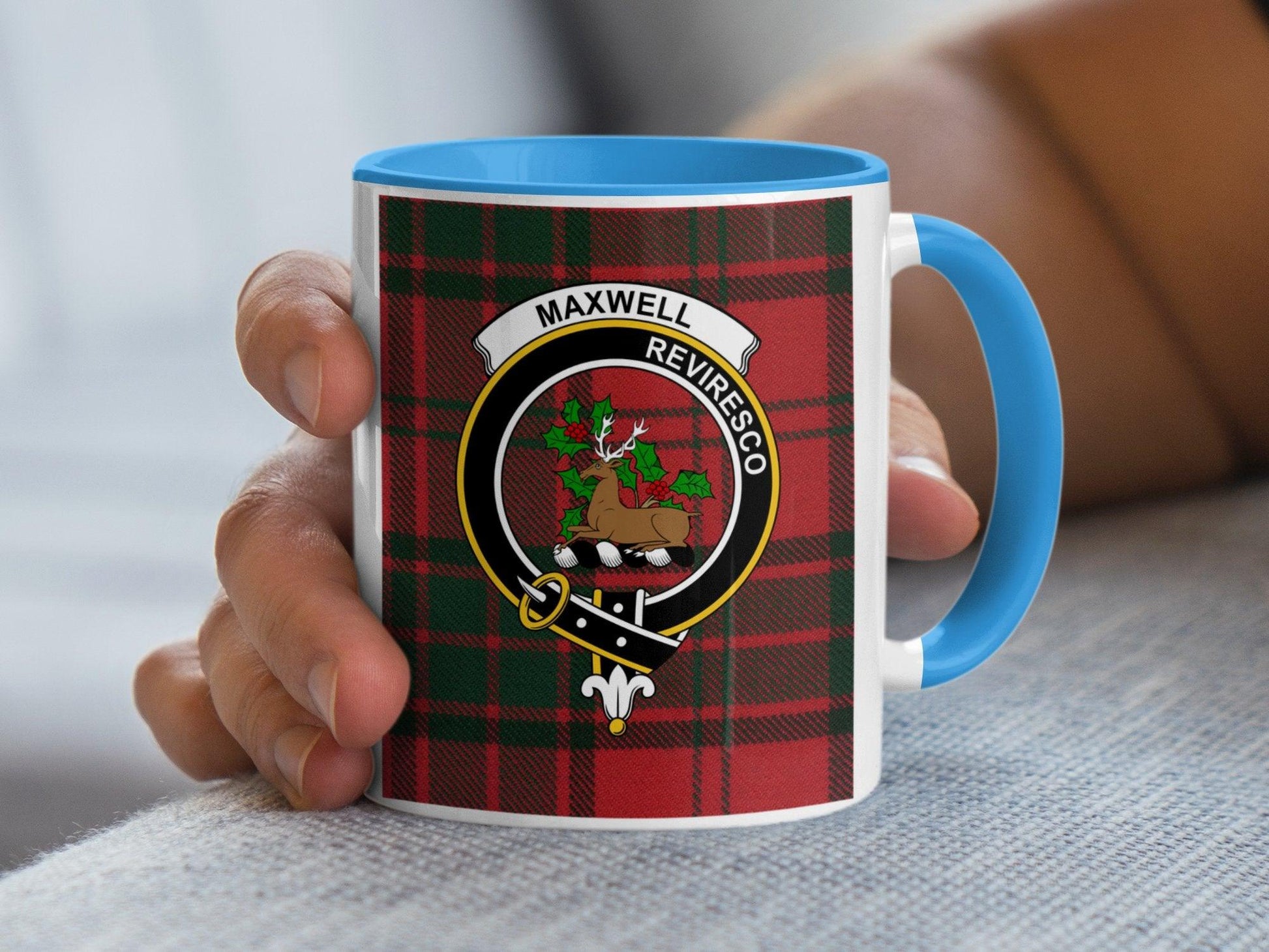 Maxwell Scottish Clan Crest Tartan Mug - Living Stone Gifts