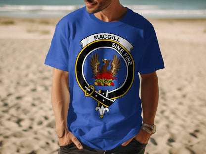 MacGill Clan Crest Sine Fine Scottish Pride T-Shirt - Living Stone Gifts