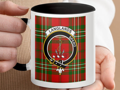 Langlands Clan Crest Tartan Plaid Mug Perfect Scottish Gift Mug - Living Stone Gifts