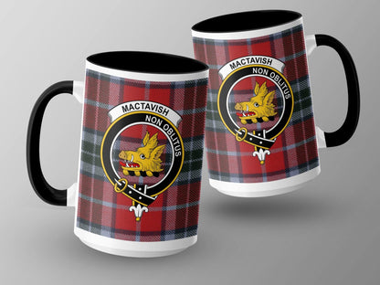 MacTavish Clan Tartan Mug with Authentic Crest Design Mug - Living Stone Gifts