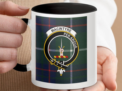 MacIntyre Crest Clan Tartan Scottish Plaid Pattern Mug - Living Stone Gifts