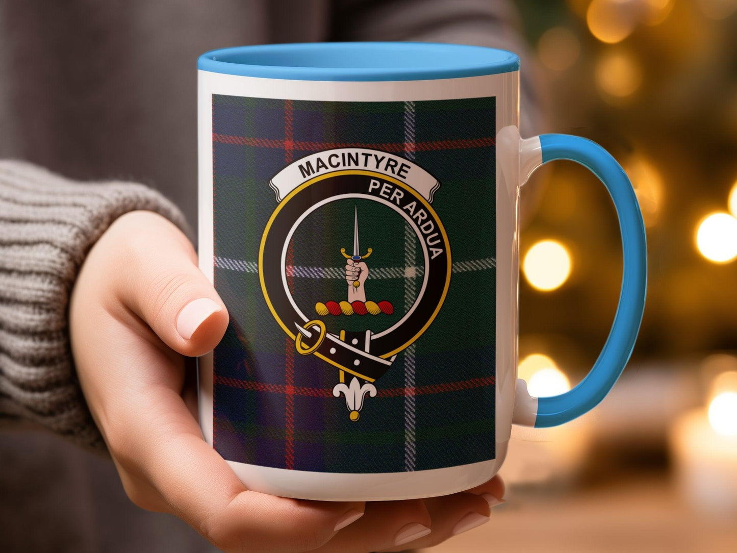 MacIntyre Crest Clan Tartan Scottish Plaid Pattern Mug - Living Stone Gifts